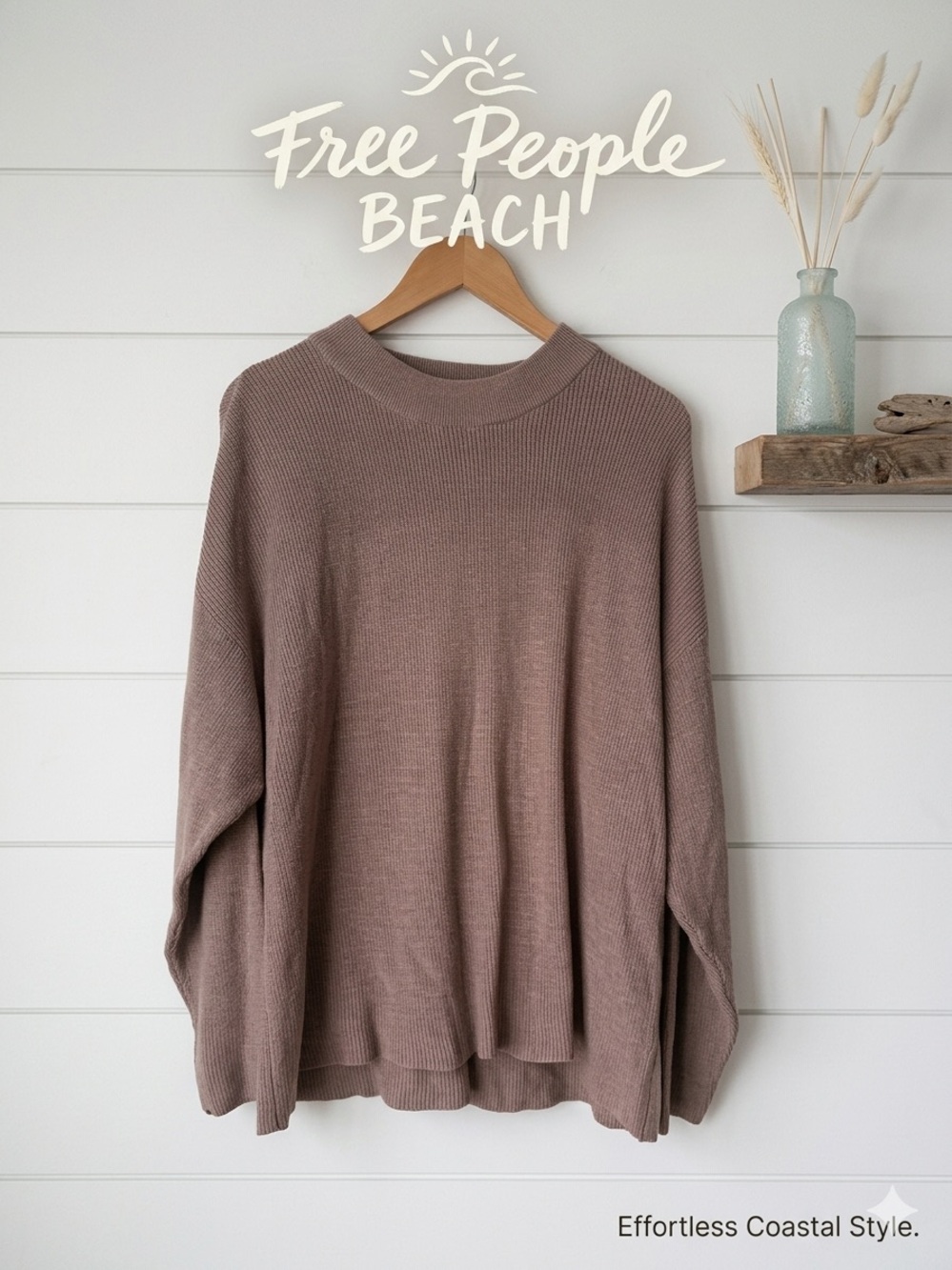 Free People Beach • Cotton Blend Oversided Crew Knit • Size small